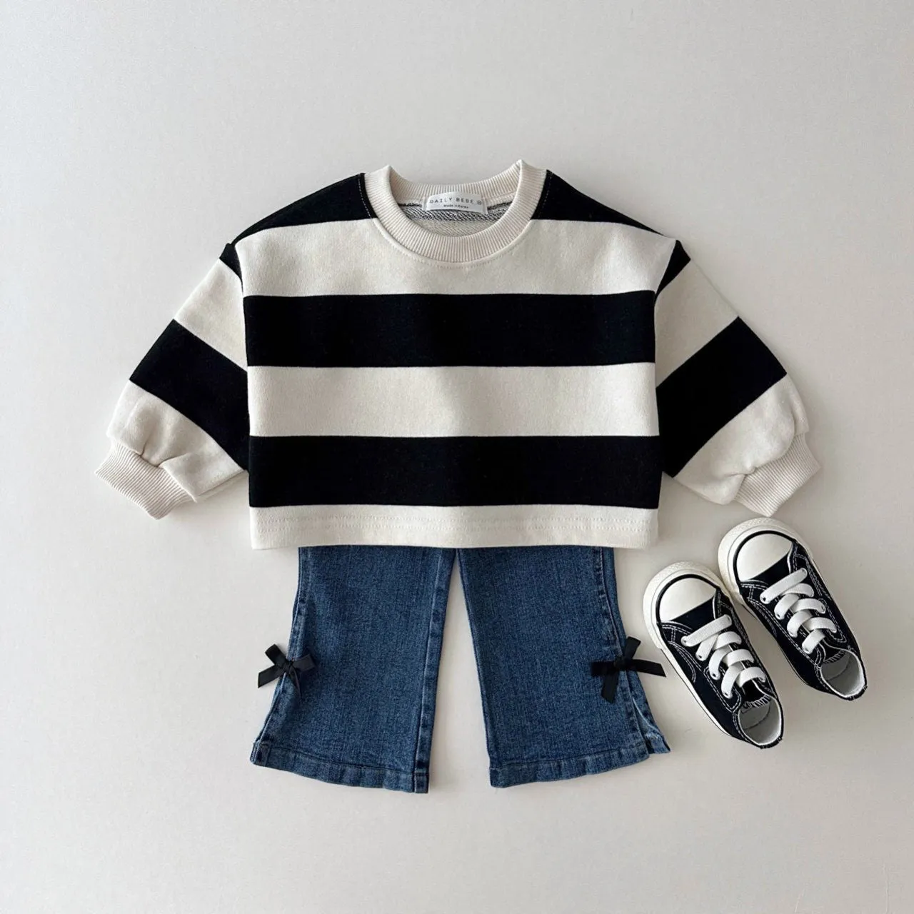 Kids Bold Stripe Crop Sweatshirt (1-6y) - 2 Colors