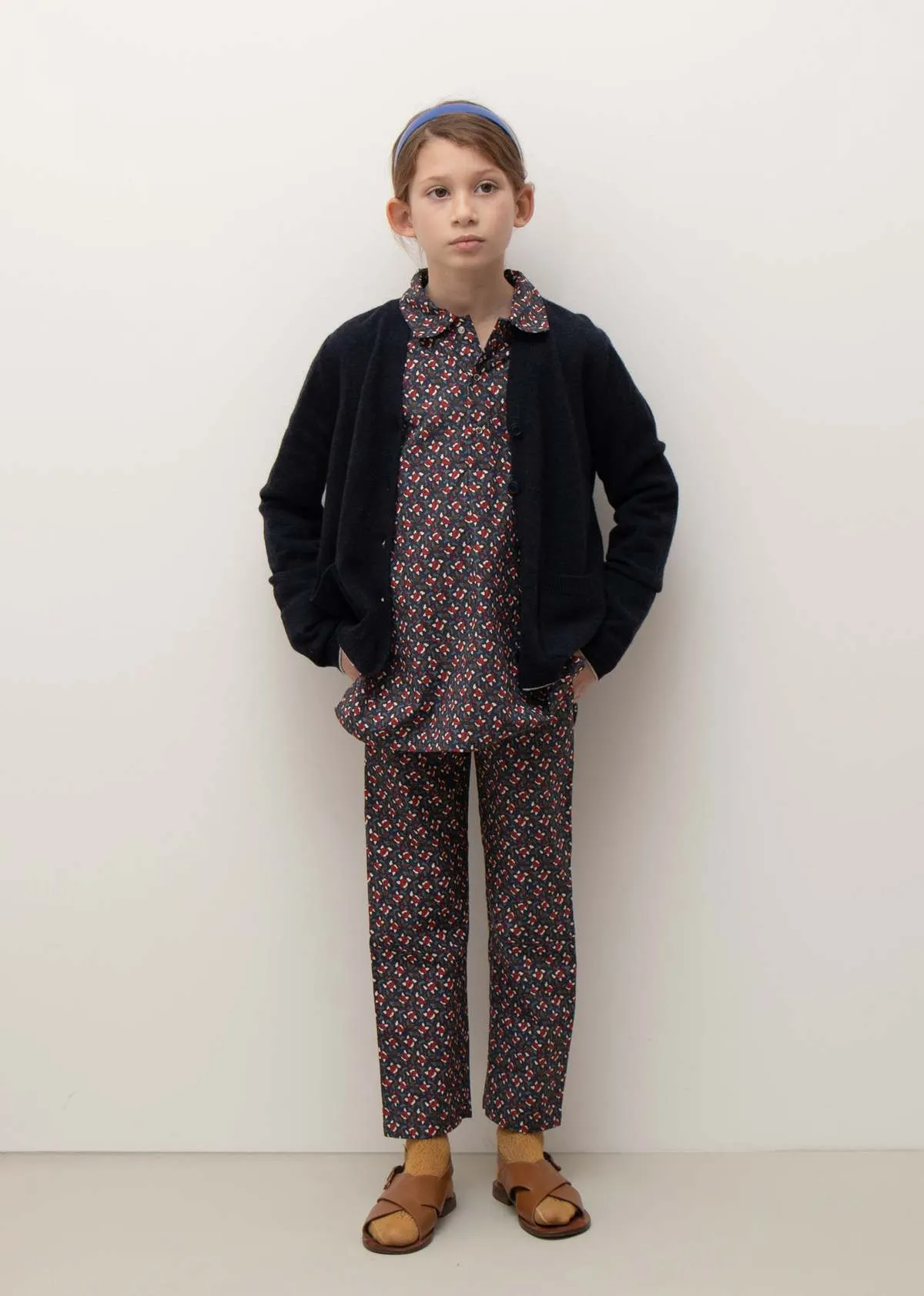 Kids Caramel Ficus Kids Trouser - Navy Seed Print