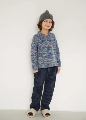 Caramel MULU KIDS JUMPER in Blue/Grey Mouline for Children