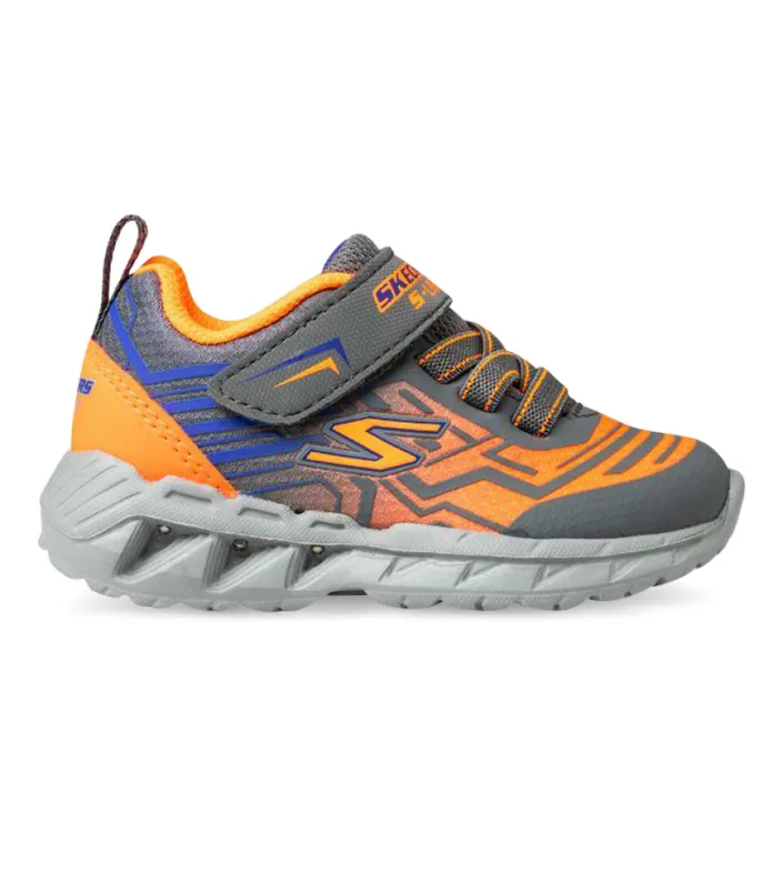 skechers kids light-up sneakers charcoal orange