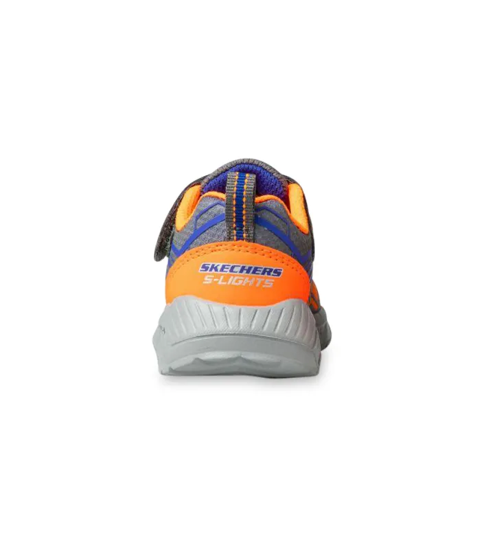 skechers kids light-up sneakers charcoal orange