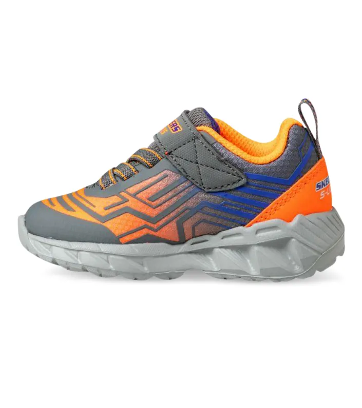 skechers kids light-up sneakers charcoal orange