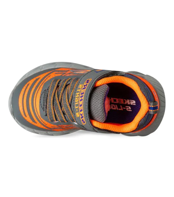 skechers kids light-up sneakers charcoal orange