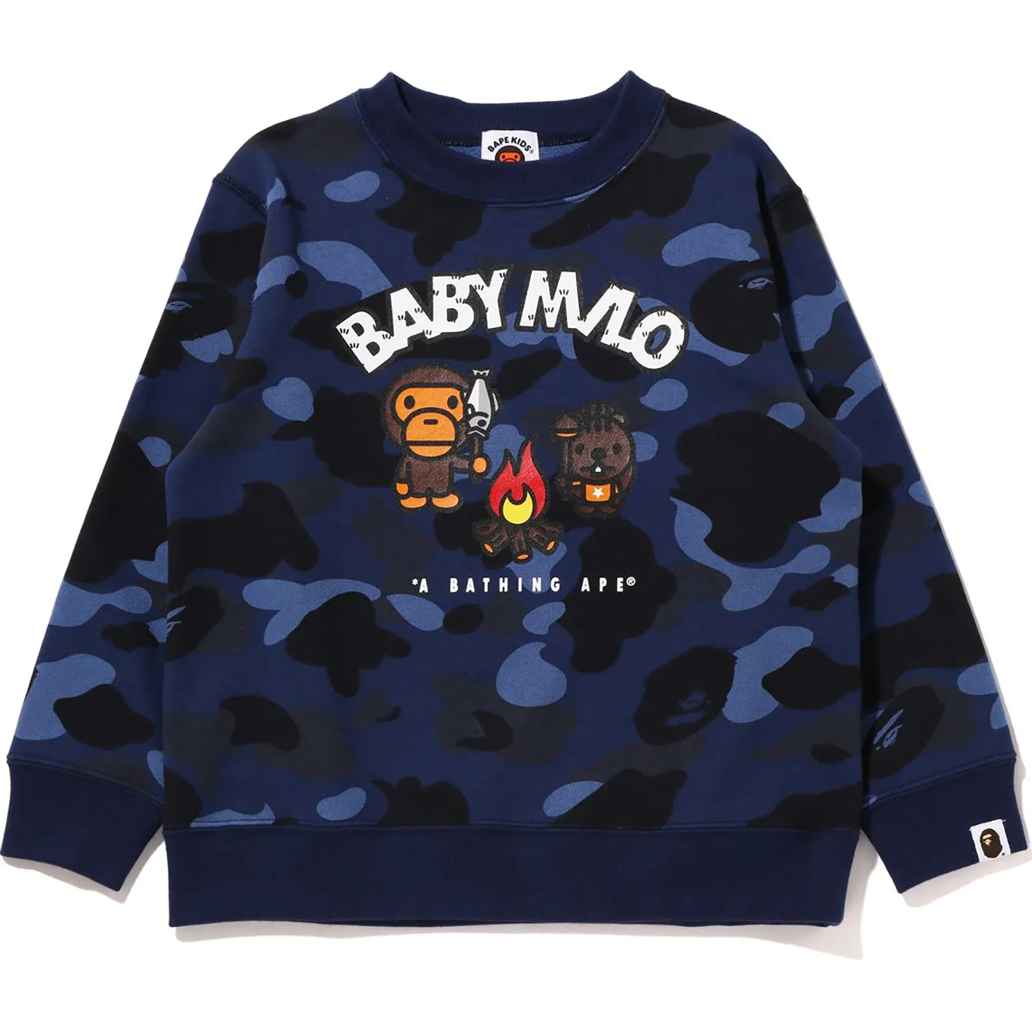 Kids Crewneck with Color Camo Baby Milo Camp