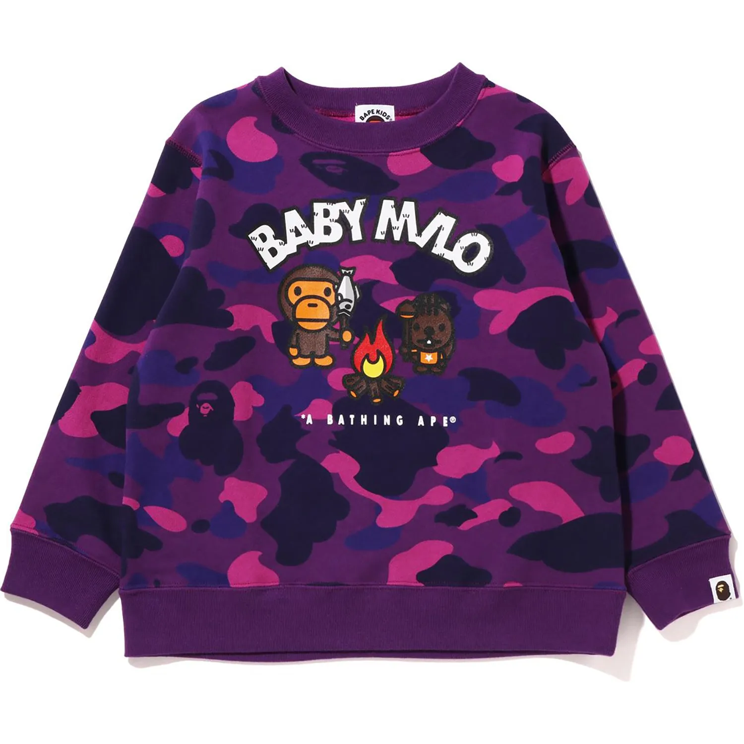 Kids Crewneck with Color Camo Baby Milo Camp