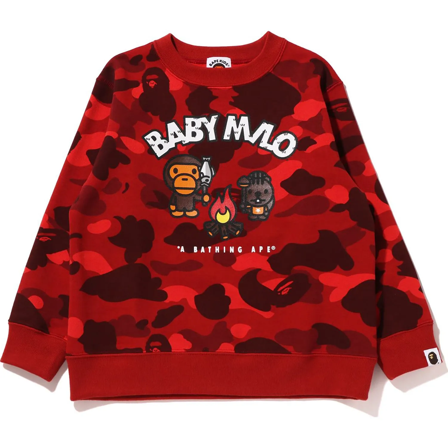 Kids Crewneck with Color Camo Baby Milo Camp