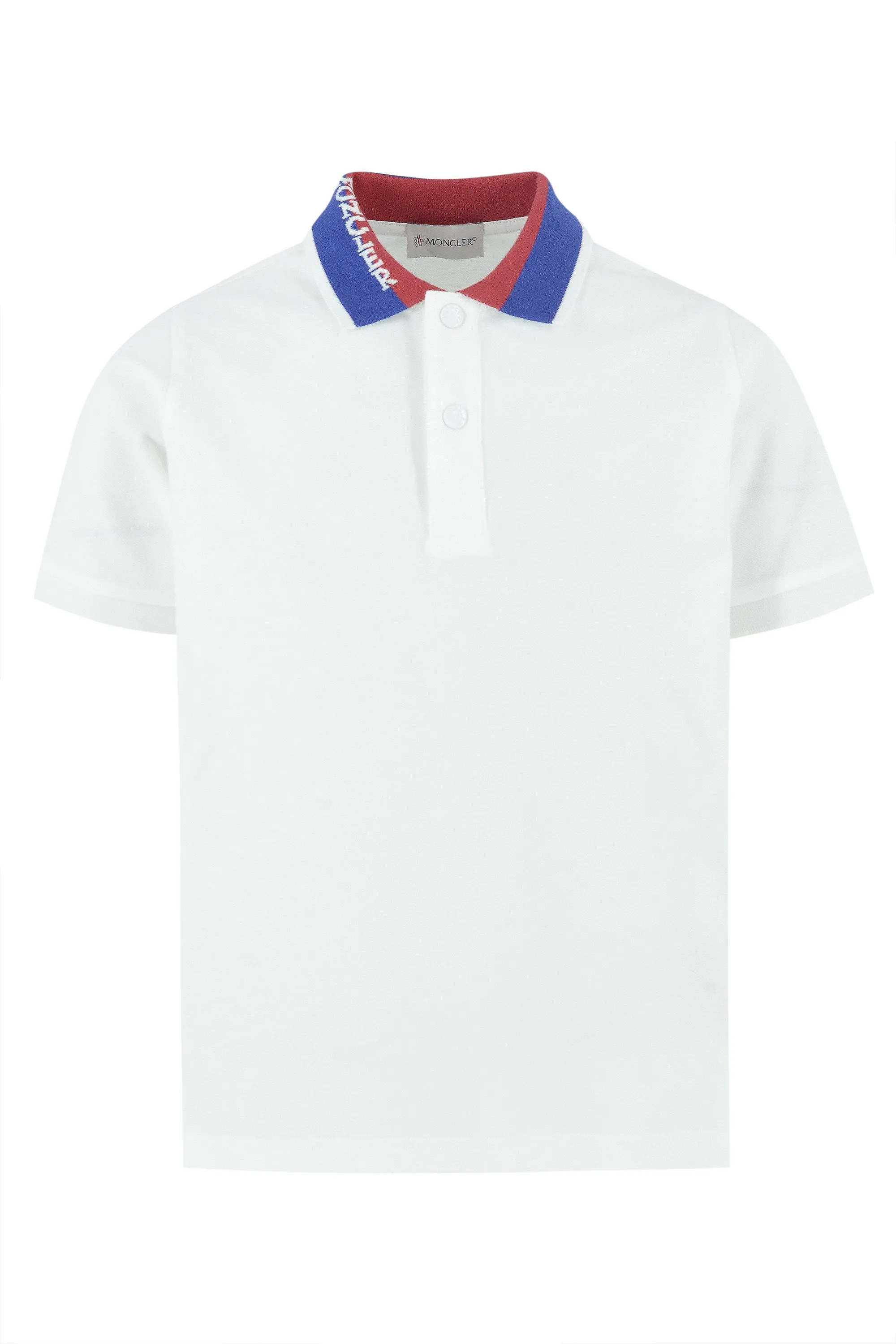 Kids Contrast Collar Polo White