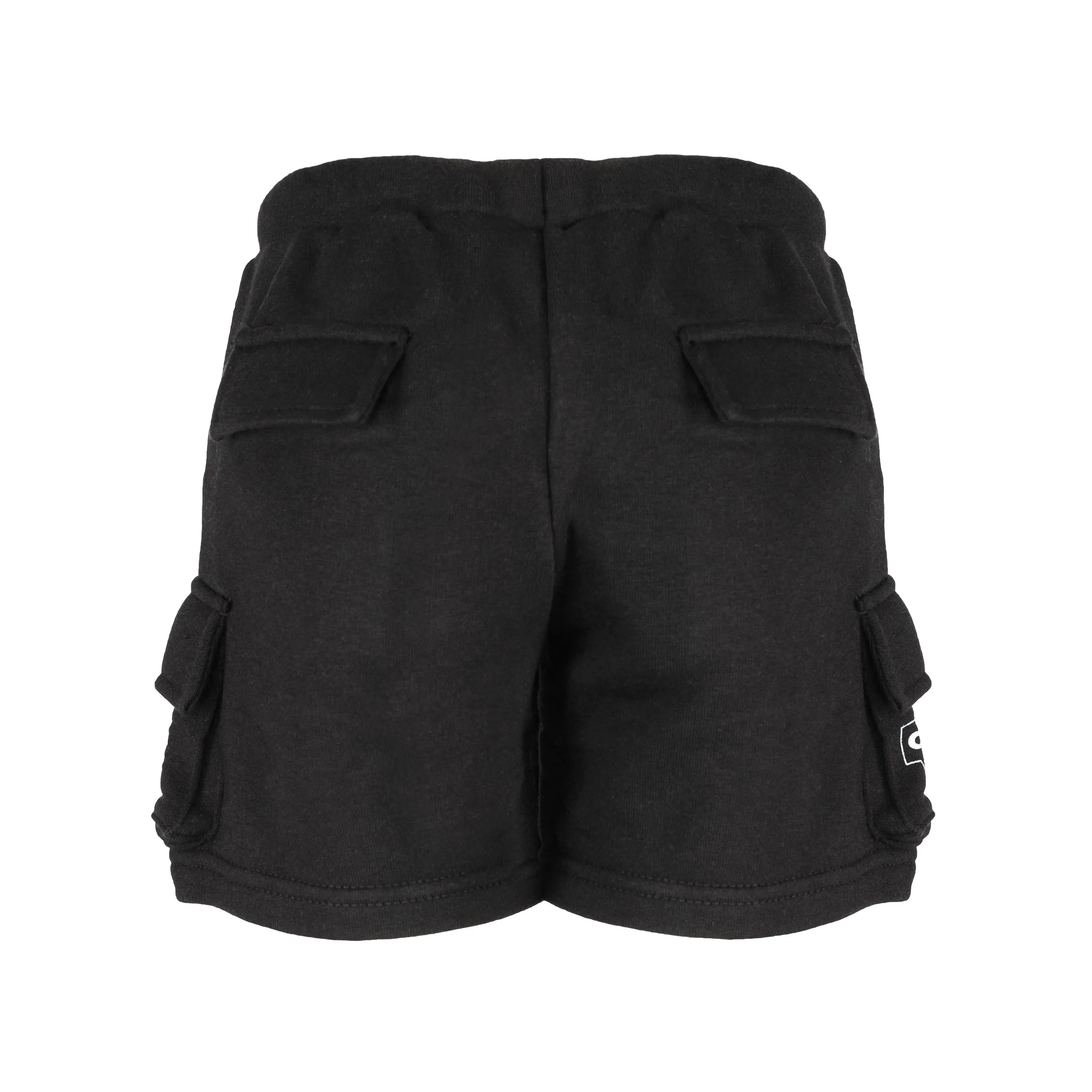 KIDS COUTURE CARGO POCKET SHORTS - BLACK