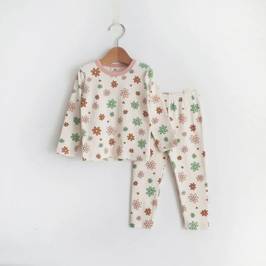 Kids Daisy Print T-shirt and Leggings Set (3-4yrs)  - Cream