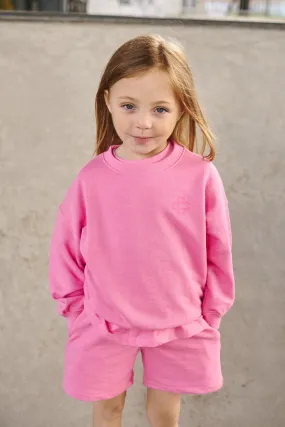 KIDS EMBLEM PRINT SWEAT - PINK