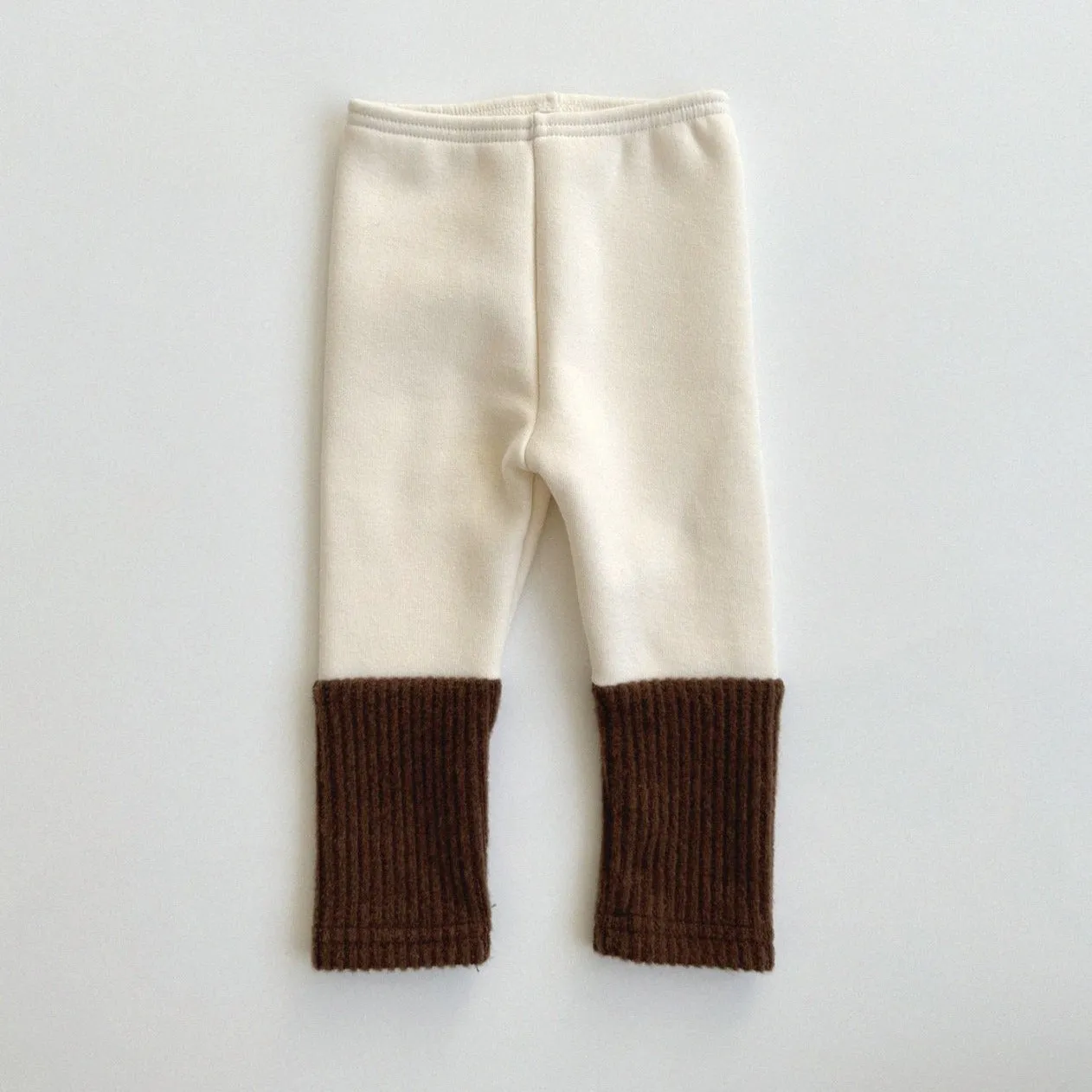 Kids Fleece-Lined Colorblock Sock Leggings (0-5y) - Brown