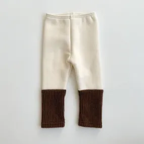 Kids Fleece-Lined Colorblock Sock Leggings (0-5y) - Brown