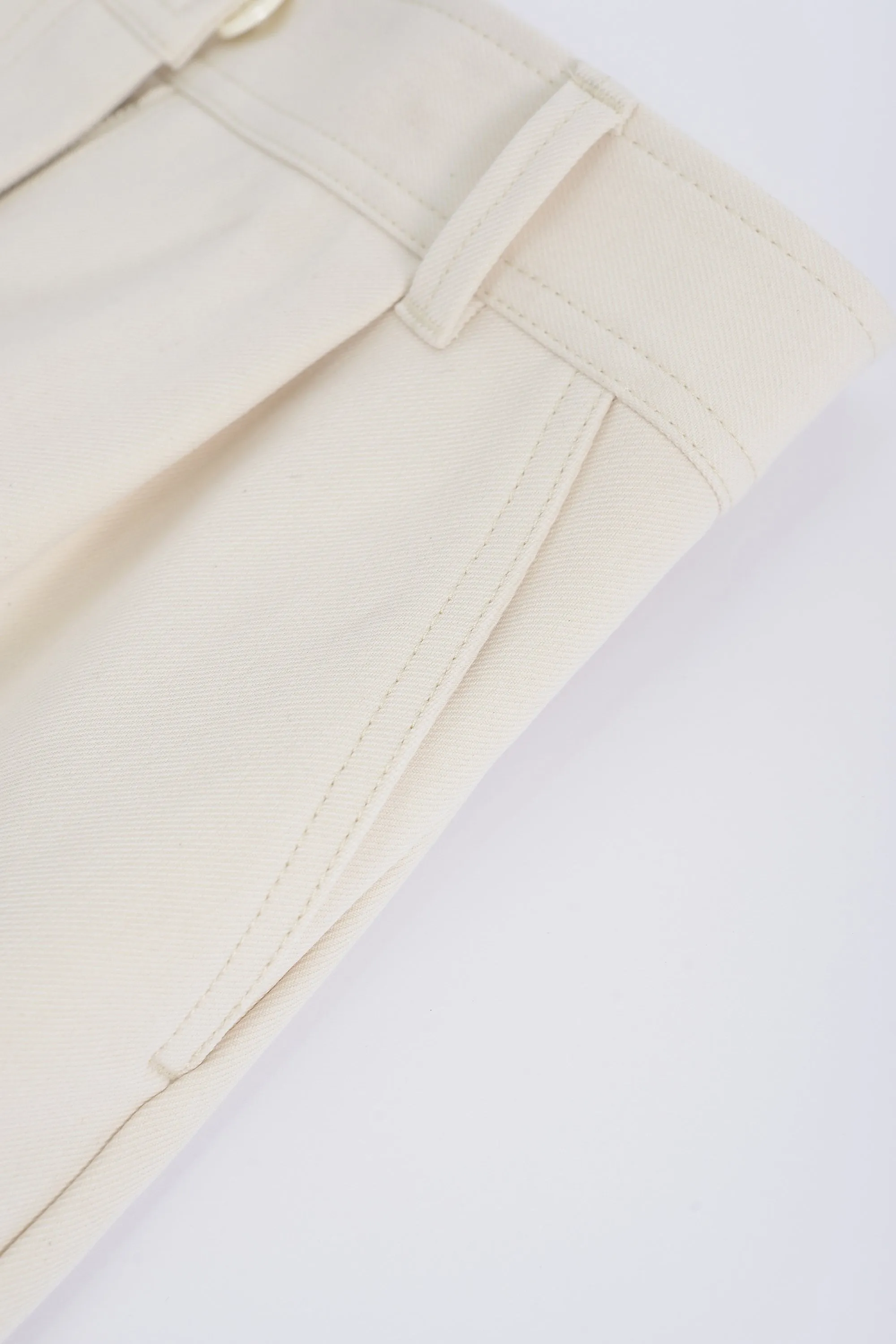 Kids Fold Cotton Shorts Beige