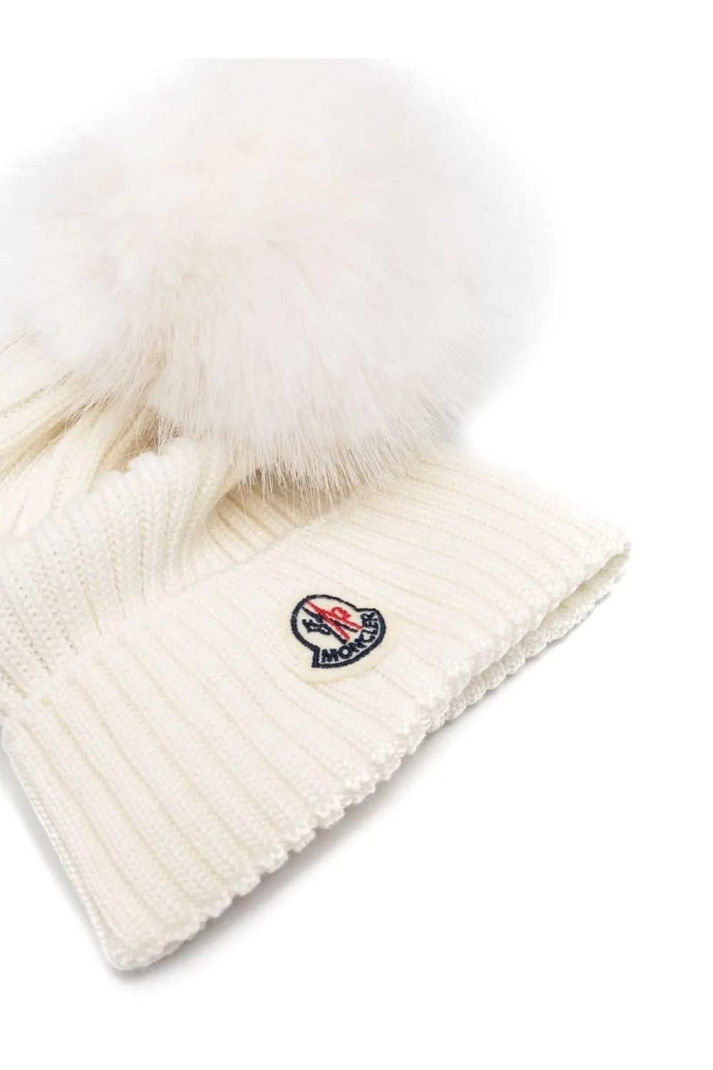 Kids Fur Bobble Hat White