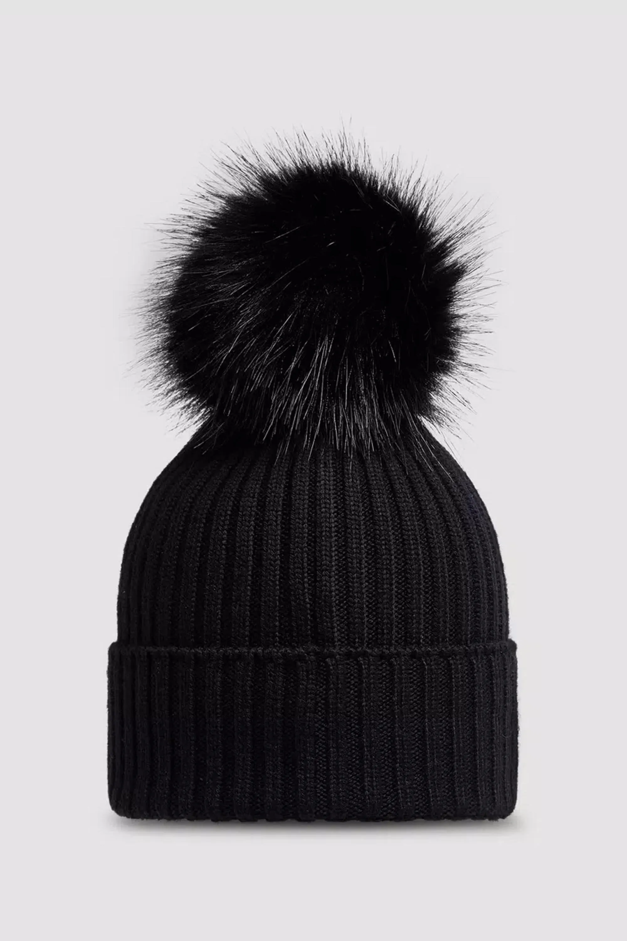 Kids Fur Wool Hat Black 