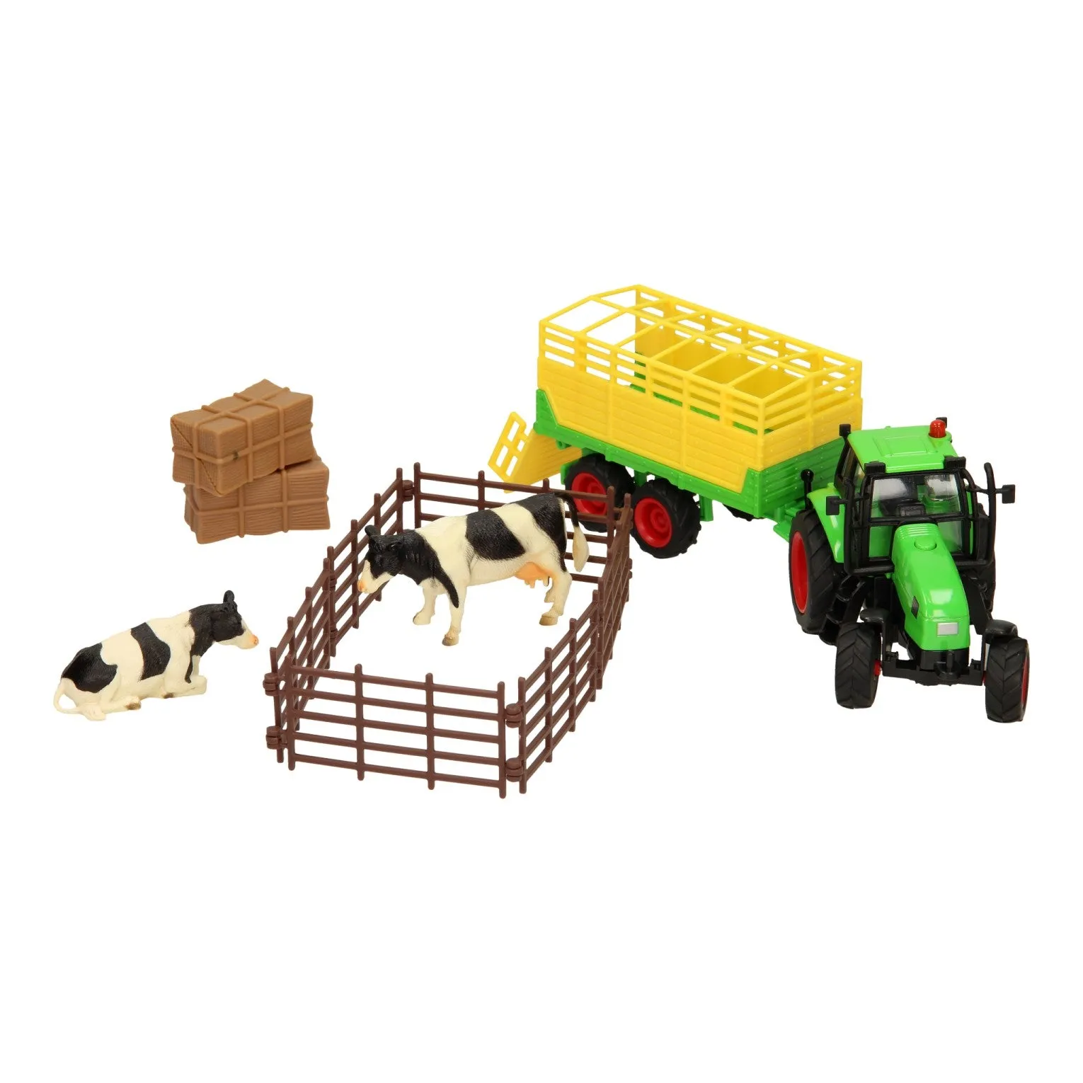 Kids Globe Tractor and Trailer Farm Playset