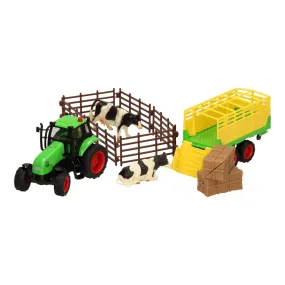 Kids Globe Tractor and Trailer Farm Playset