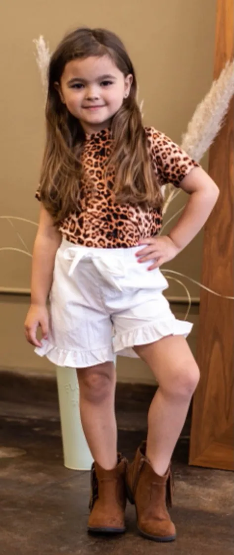 Kids Ivory Ruffled Shorts