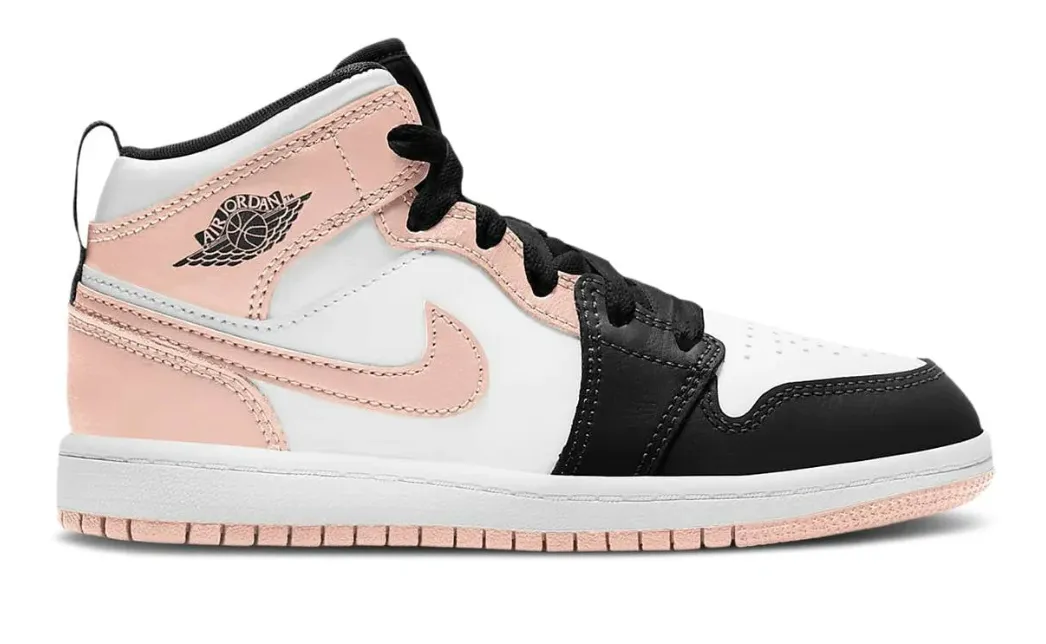 KIDS JORDAN 1 MID ARCTIC ORANGE BLACK TOE(PS)