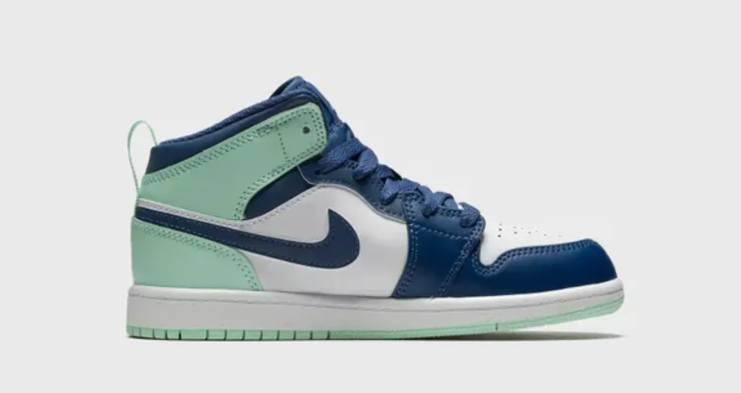 KIDS JORDAN 1 MID MYSTIC NAVY MINT FOAM (PS)