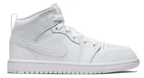 KIDS JORDAN 1 MID TRIPLE WHITE (2021) (PS)