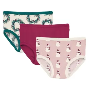 Kids Kickee Pants Printed Underwear Set, 3-Pack