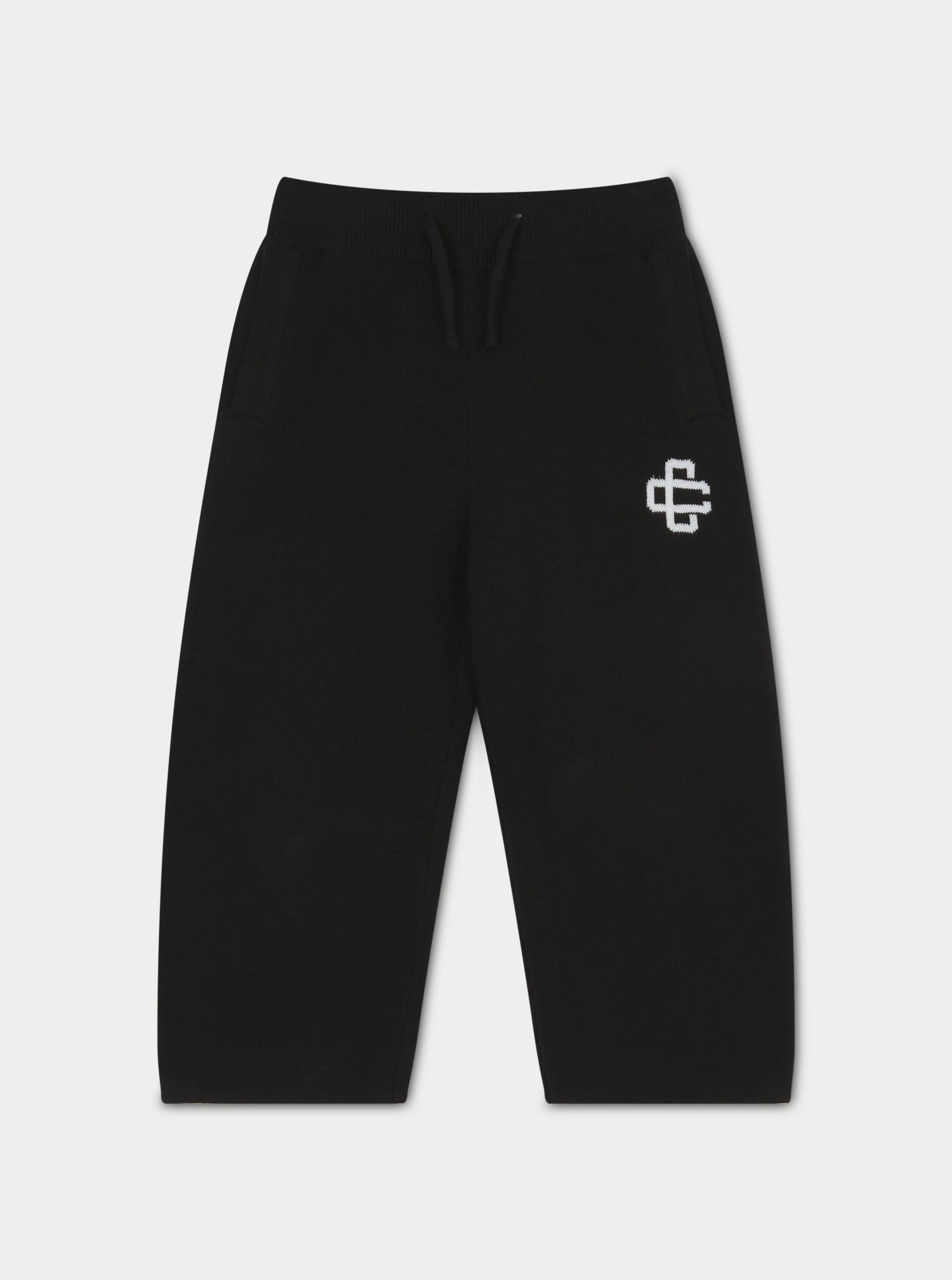 KIDS KNITTED EMBLEM JOGGER - BLACK