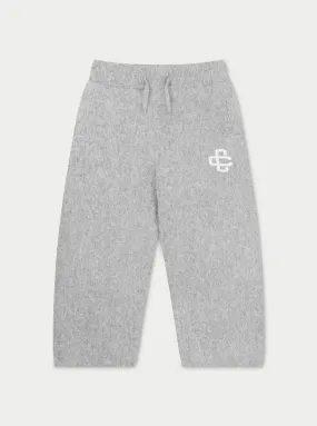 KIDS KNITTED EMBLEM JOGGER - GREY MARL