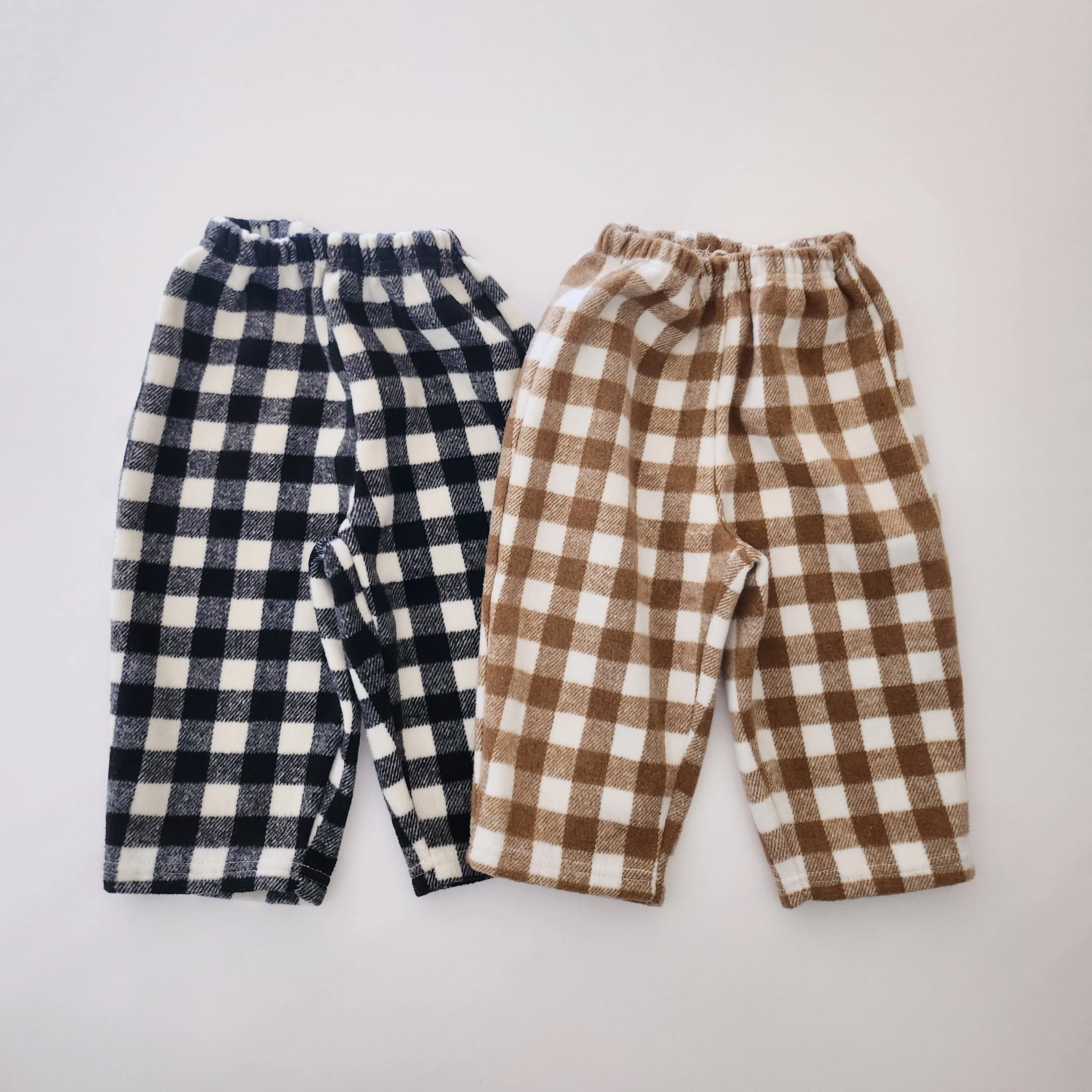 Kids Land Warm Gingham Pull-On Pants (1-6y) - 2 Colors