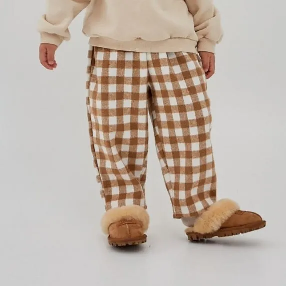 Kids Land Warm Gingham Pull-On Pants (1-6y) - 2 Colors