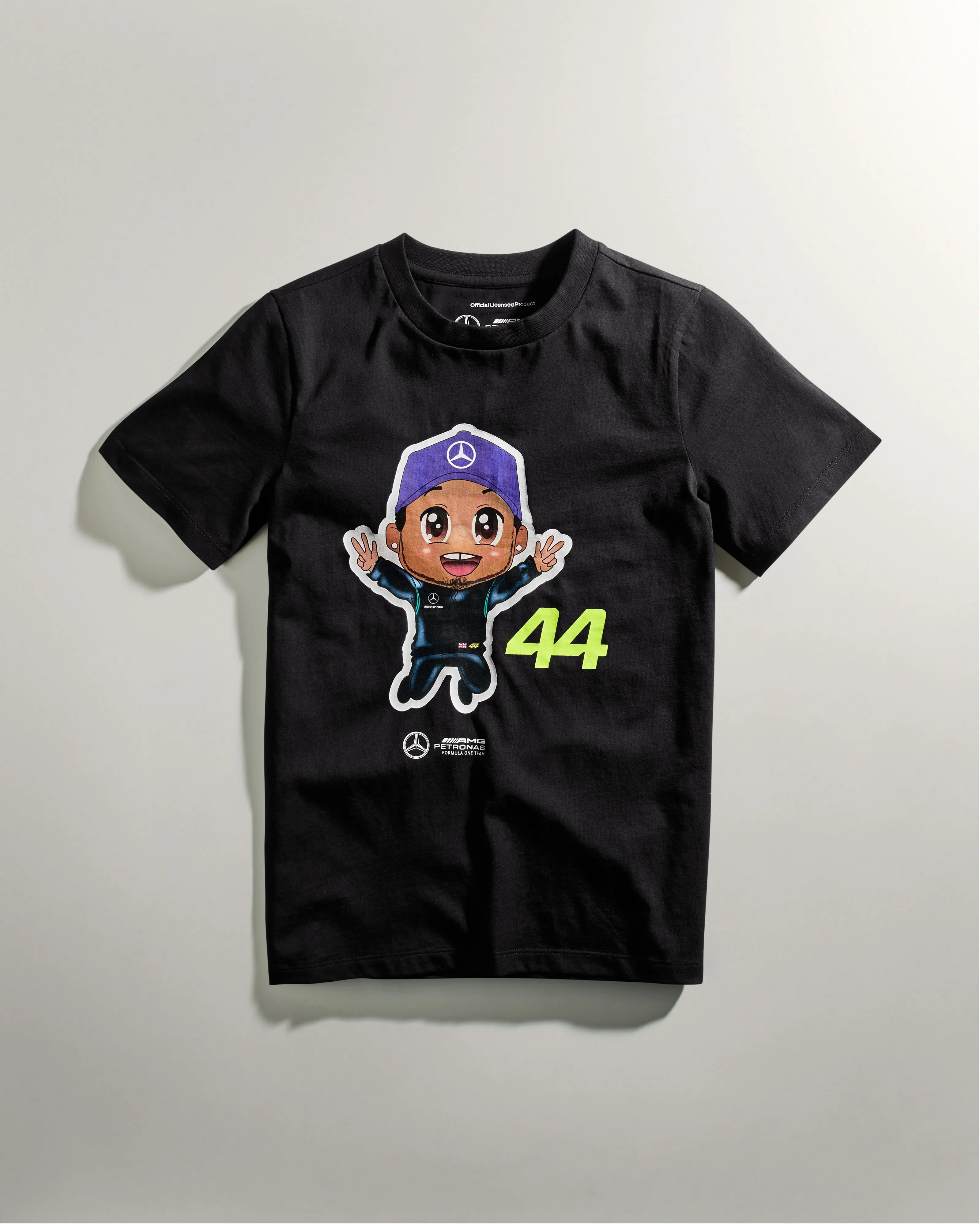 Kids Lewis Hamilton Caricature Graphic Tee Black