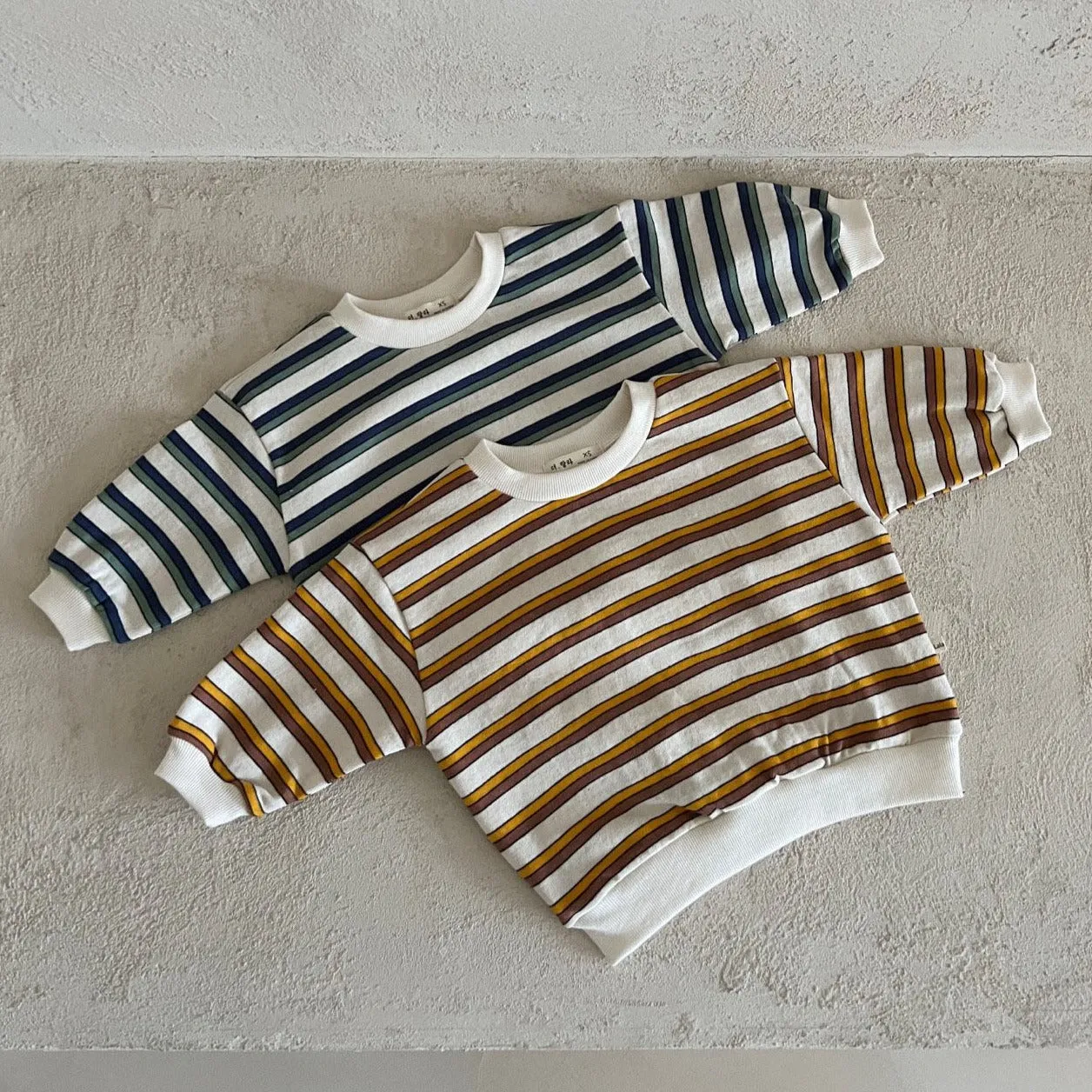 Kids Long Sleeve Stripe Sweatshirt (1-6y) - 2 Colors