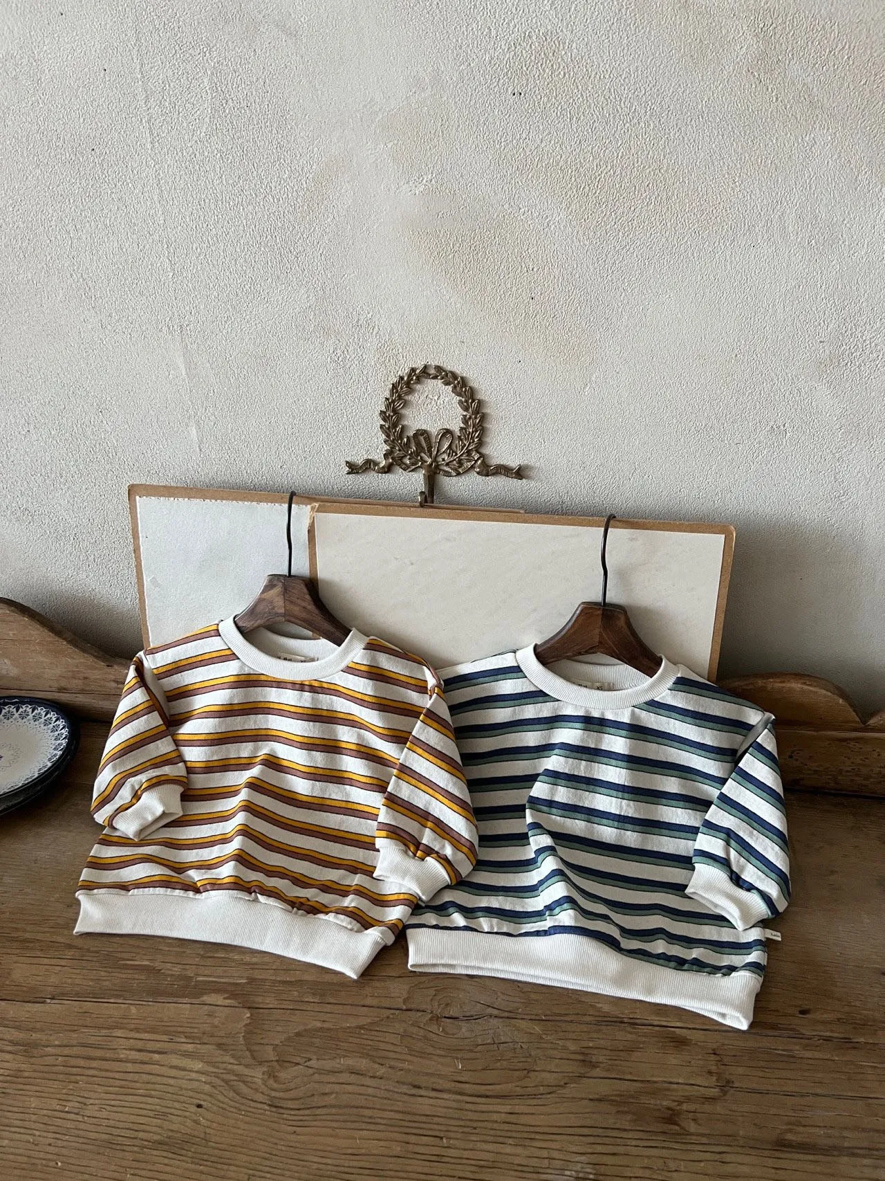 Kids Long Sleeve Stripe Sweatshirt (1-6y) - 2 Colors