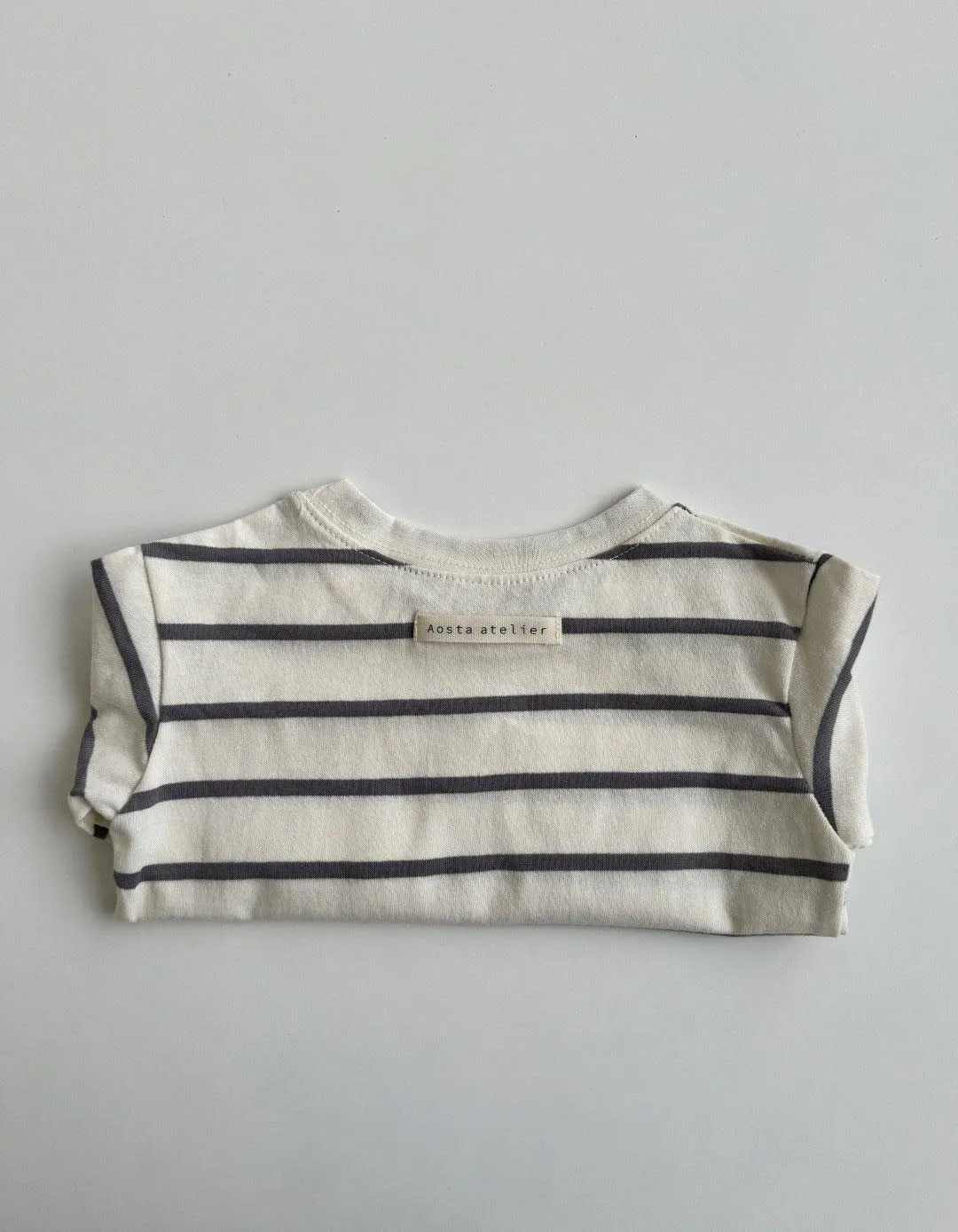 Kids Long Sleeve Stripe Top (3m-5y) - Charcoal