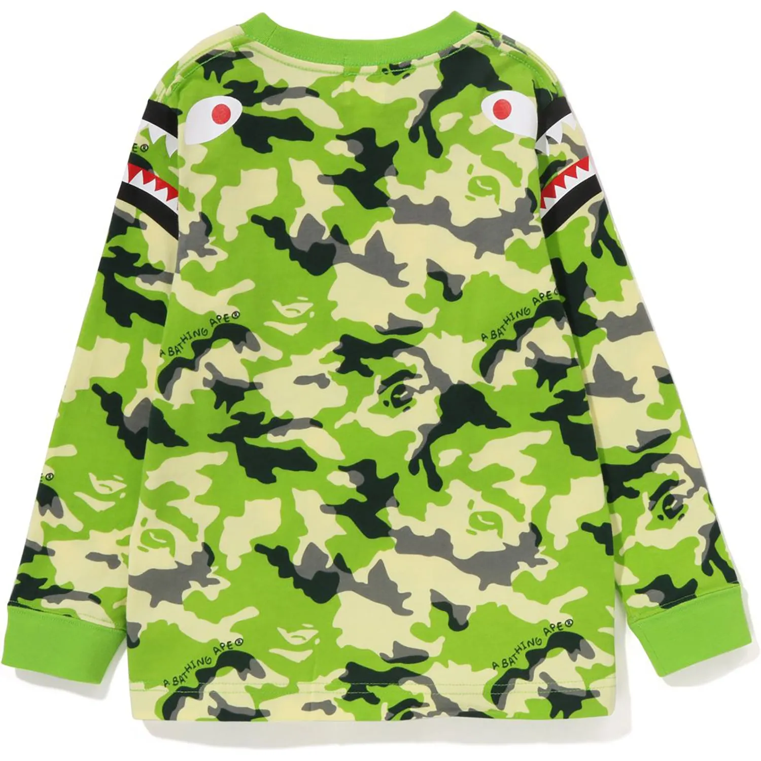 Woodland Camo Shark Shoulder Long Sleeve Tee for Kids