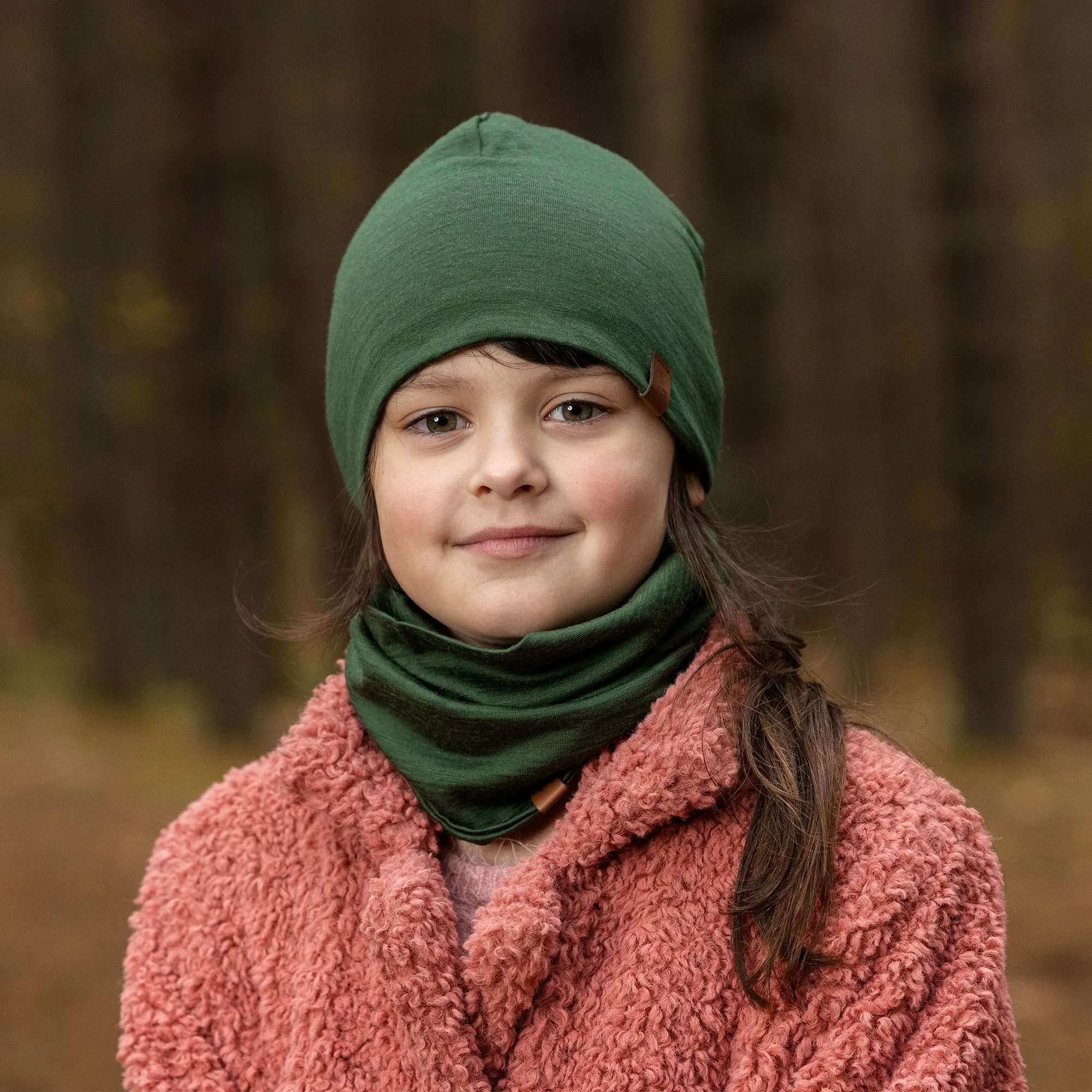 Kids' Merino Beanie Dark green