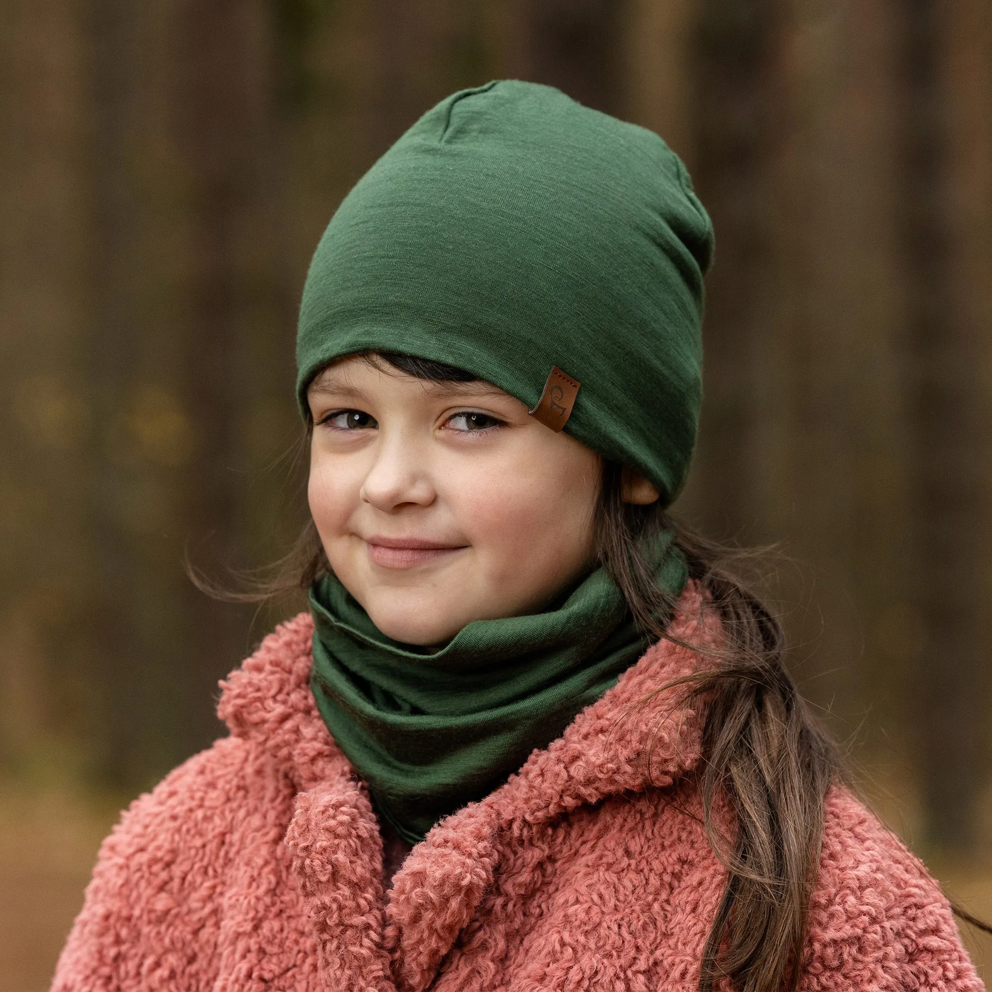 Kids' Merino Beanie Dark green