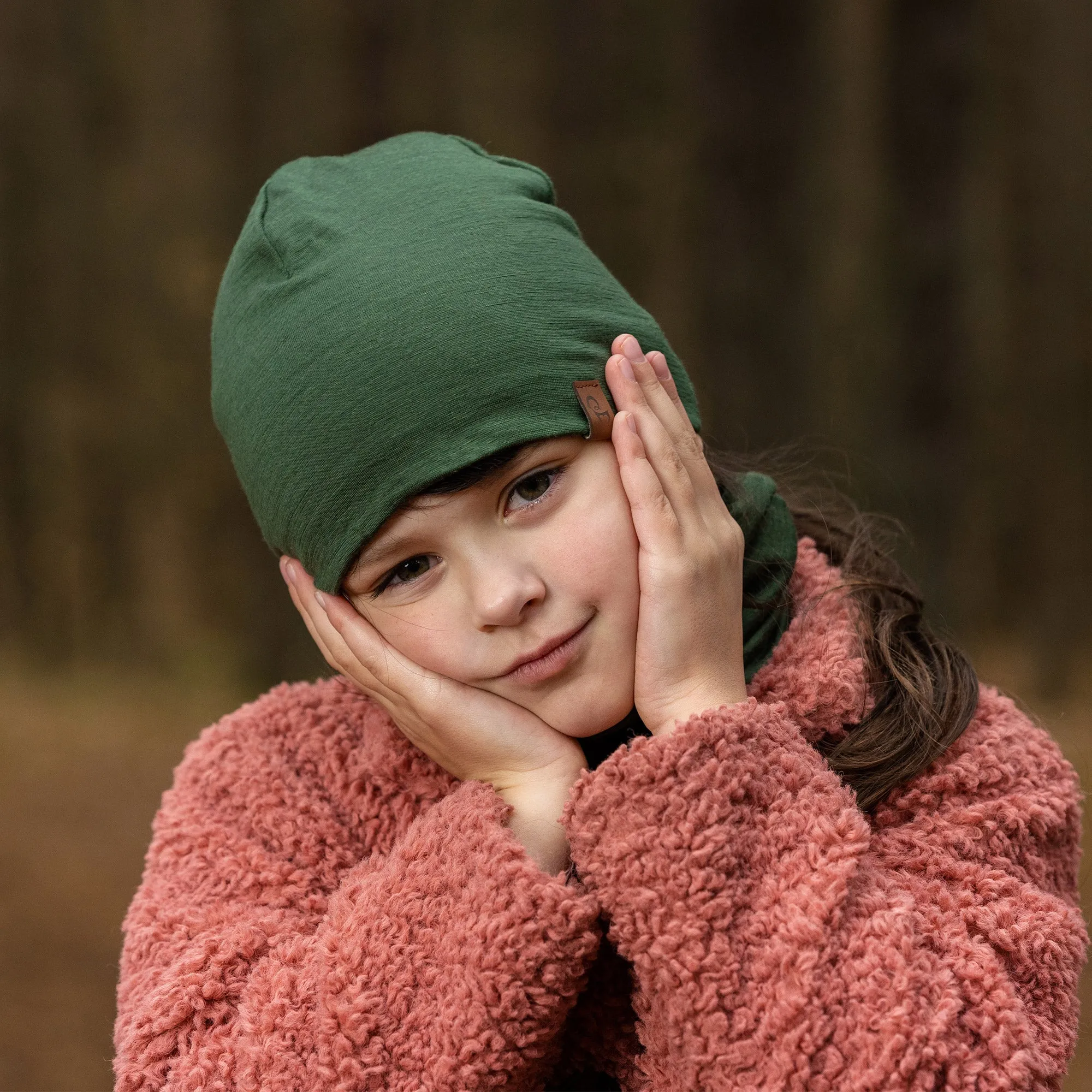 Kids' Merino Beanie Dark green