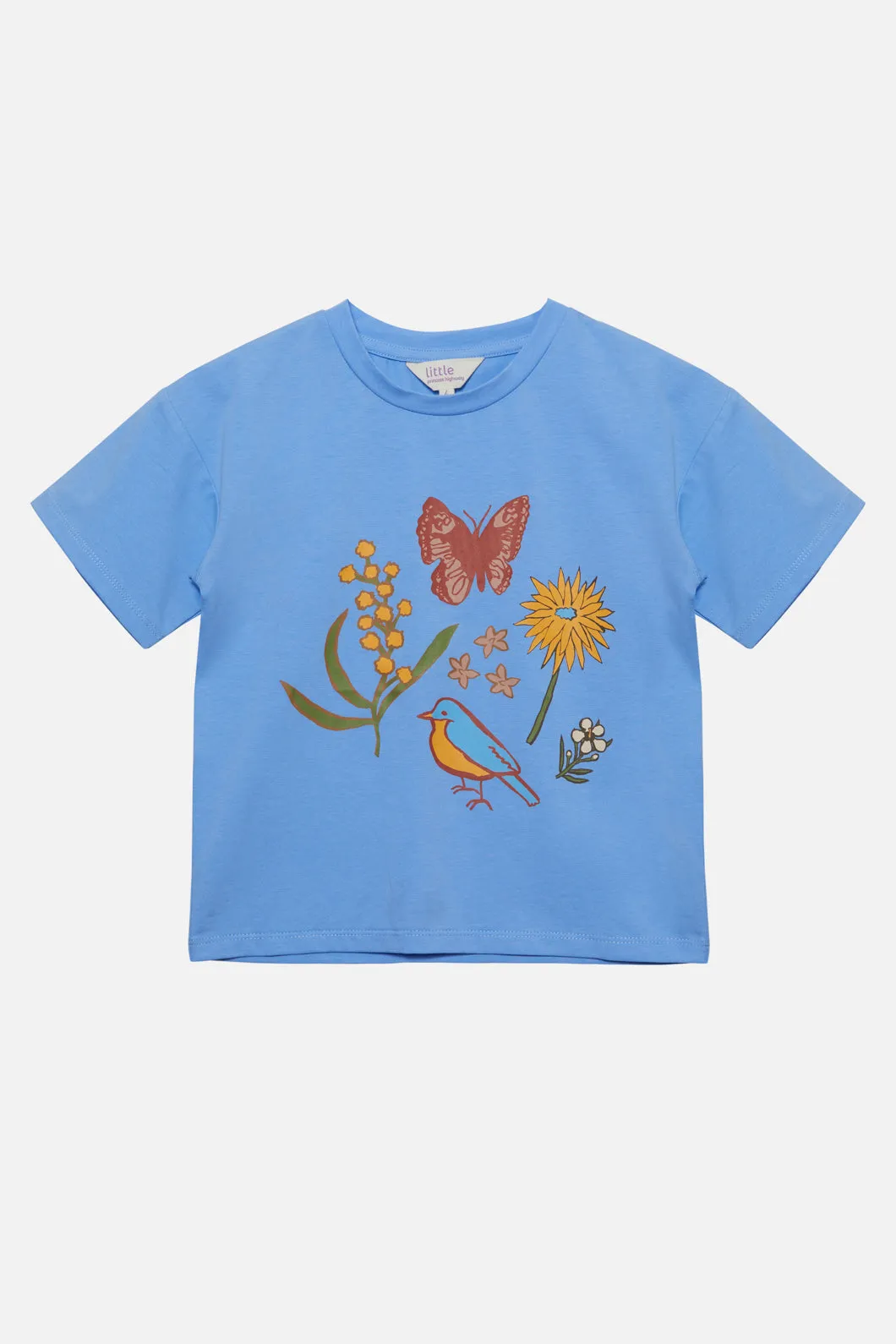 Basic Tee for Kids with Native Flora Print