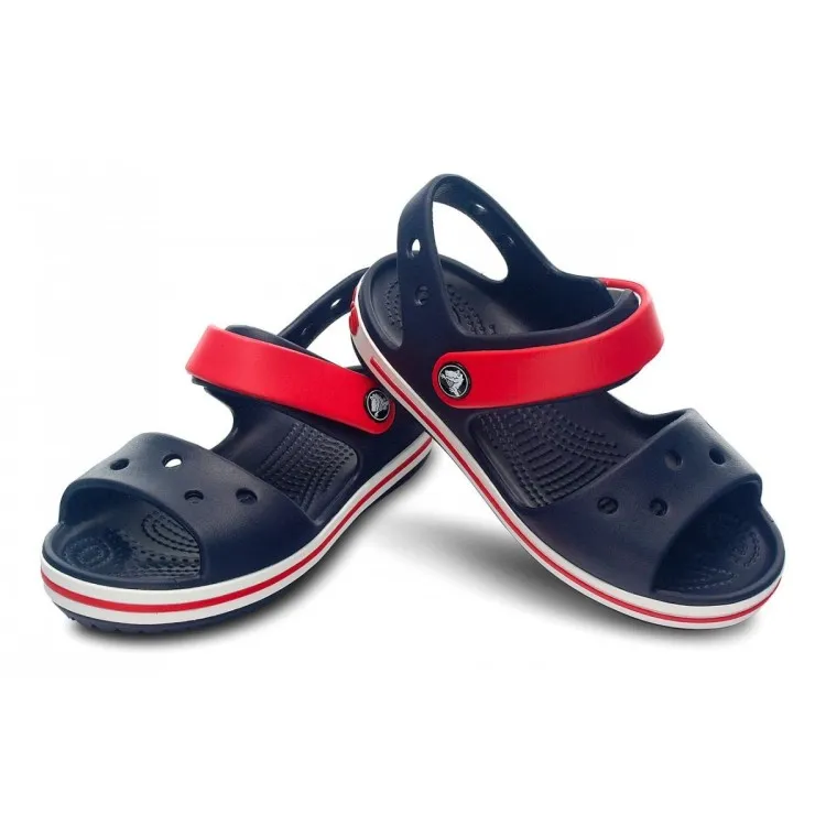 crocs kids navy red crocband sandal