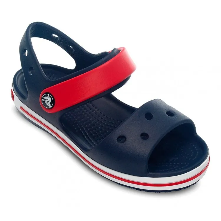 crocs kids navy red crocband sandal