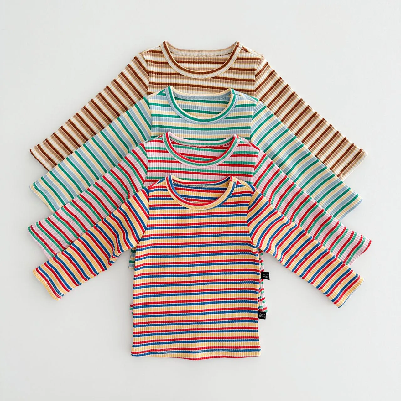 Kids Oott Stripe Top and Leggings Set (1-6y)- Brown