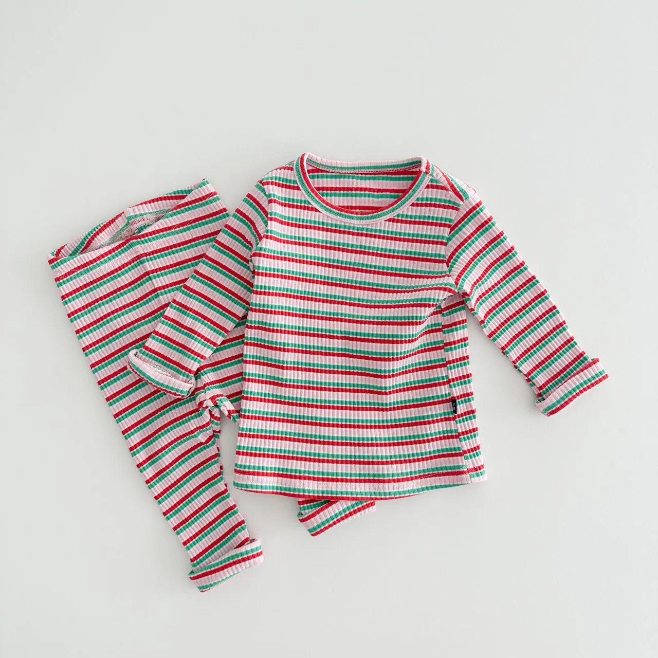 Kids Oott Stripe Top and Leggings Set (1-6y)- Pink