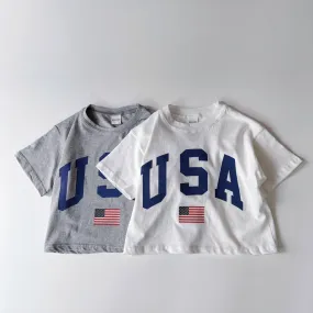 Kids Oversized USA Print Short Sleeve T-Shirt (2-8y) - 2 Colors