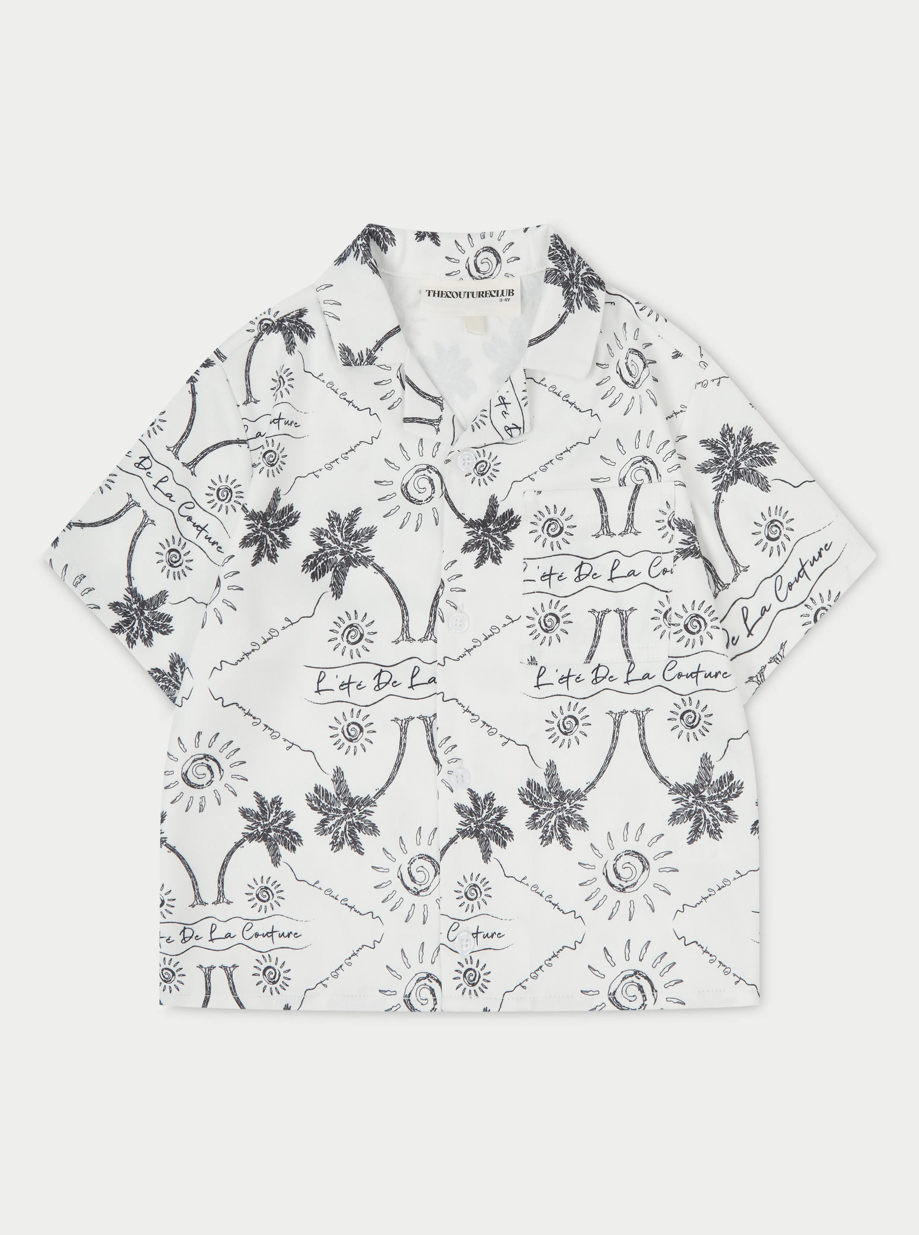 KIDS PALM PRINT SHIRT - WHITE