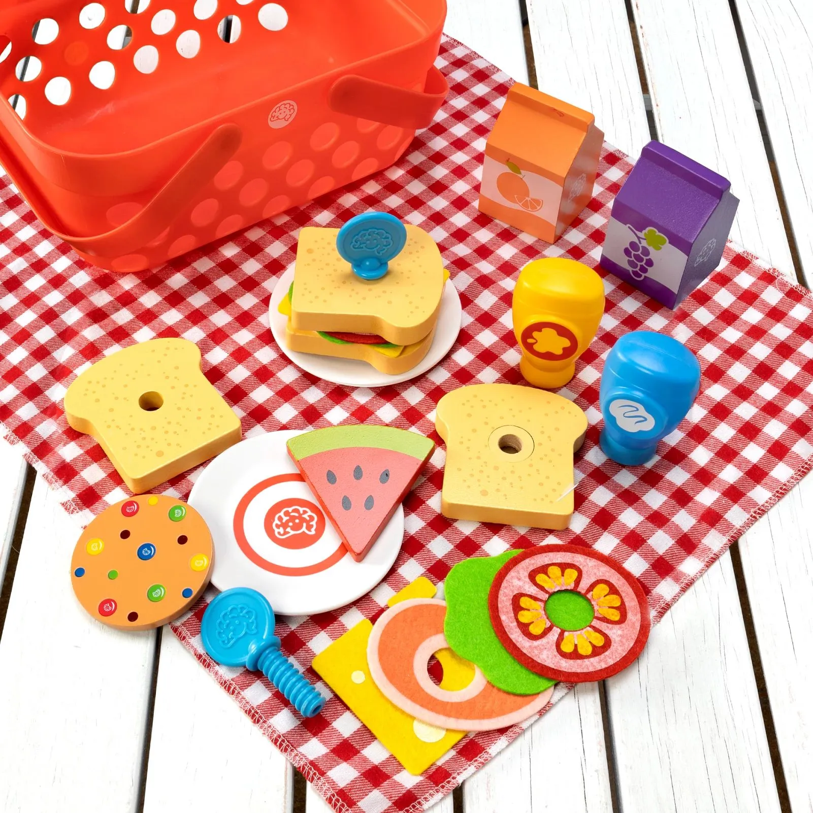 Toy Picnic Basket Play Set