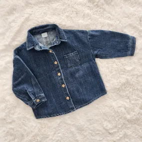 Kids Pocket Denim Shirt (3-8y) - Blue