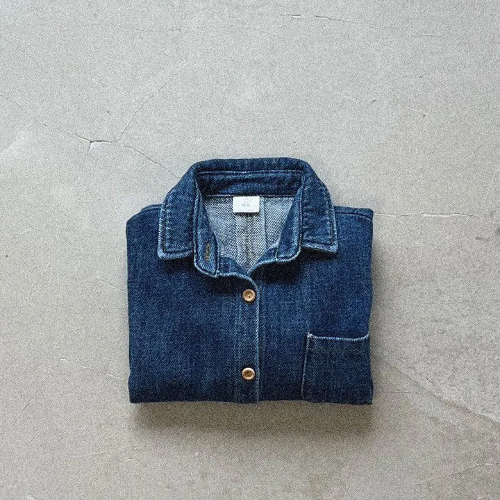 Kids Pocket Denim Shirt (3-8y) - Blue