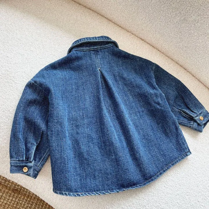 Kids Pocket Denim Shirt (3-8y) - Blue