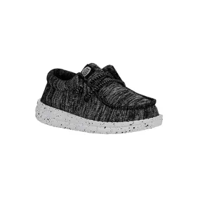 Children's Preschool Wally Sport Knit Sneakers in Black and White